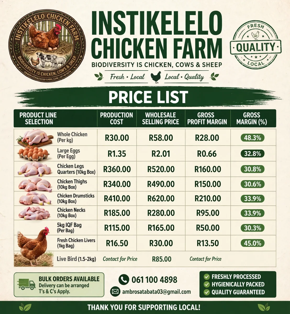 Fresh farm chickens